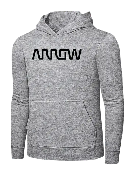 Light Grey Heather 7.8 oz Ring Spun Hooded Sweatshirt w/Arrow Electronics Logo