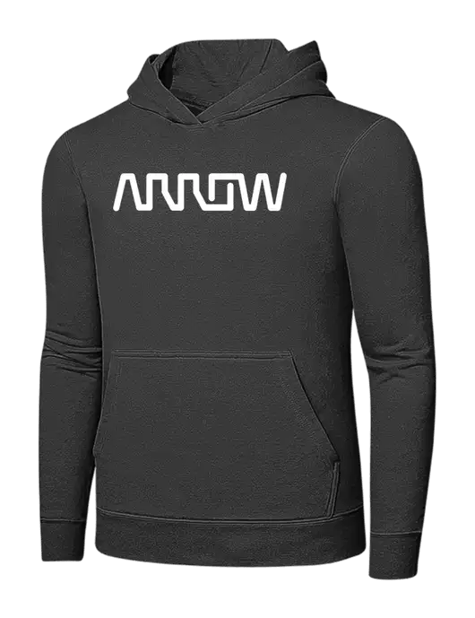 Charcoal 7.8 oz Ring Spun Hooded Sweatshirt w/Arrow Electronics Logo