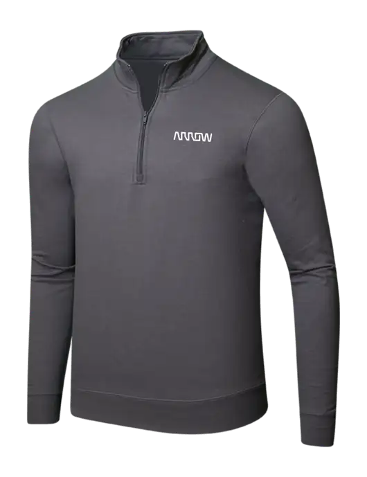 Charcoal 8.5 oz Ring Spun 1/4 Zip Pullover Sweatshirt w/Arrow Electronics Logo