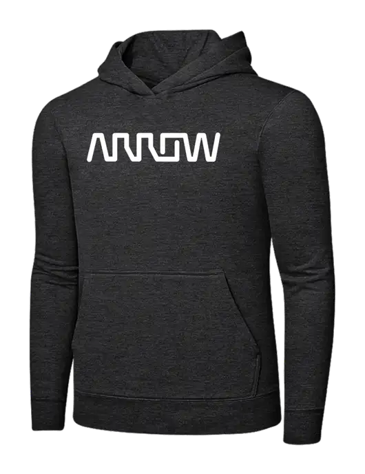 Dark Heather Grey 7.8 oz Ring Spun Hooded Sweatshirt w/Arrow Electronics Logo
