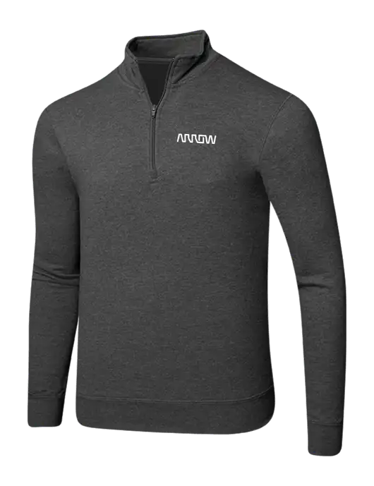 Dark Heather Grey 8.5 oz Ring Spun 1/4 Zip Pullover Sweatshirt w/Arrow Electronics Logo