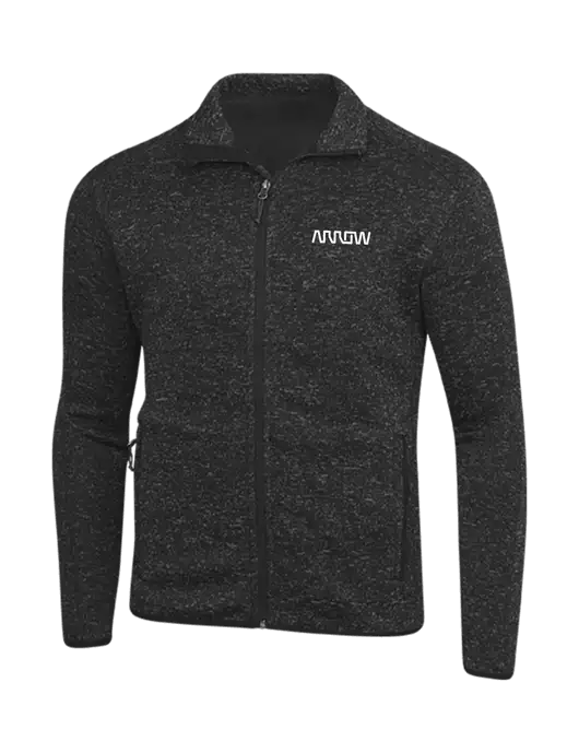 Black Heather Sweater Fleece Jacket w/Arrow Electronics Logo