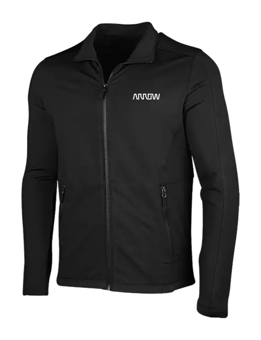 Deep Black Grid Fleece Jacket w/Arrow Electronics Logo