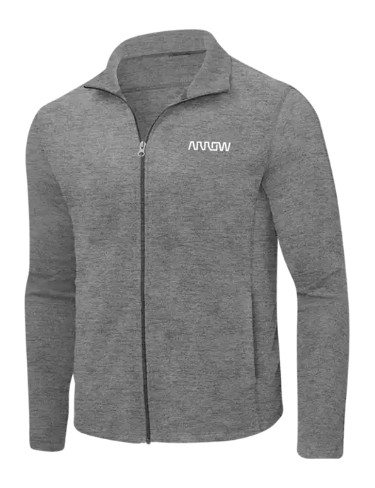 Medium Grey Heather Microfleece Full-Zip Jacket w/Arrow Electronics Logo