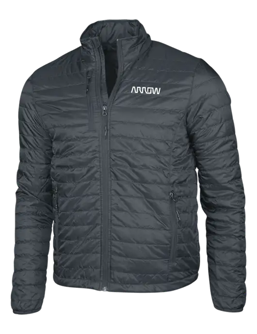 Dark Grey Puffy Packable Jacket w/Arrow Electronics Logo