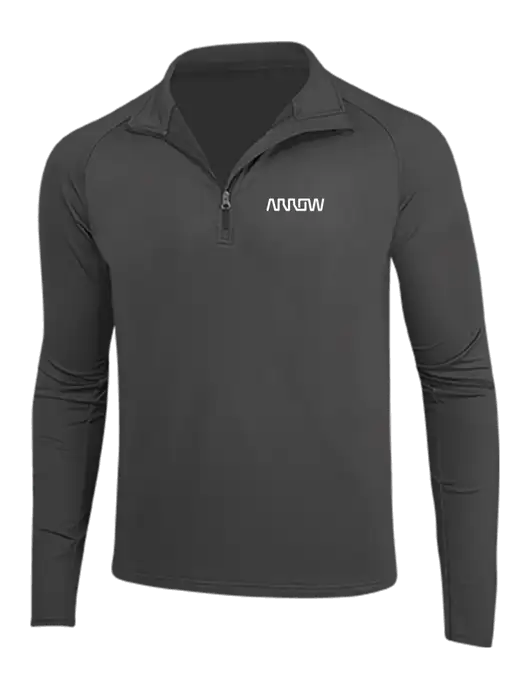 Charcoal Grey Sport Wick Stretch 1/4 Zip Pullover w/Arrow Electronics Logo