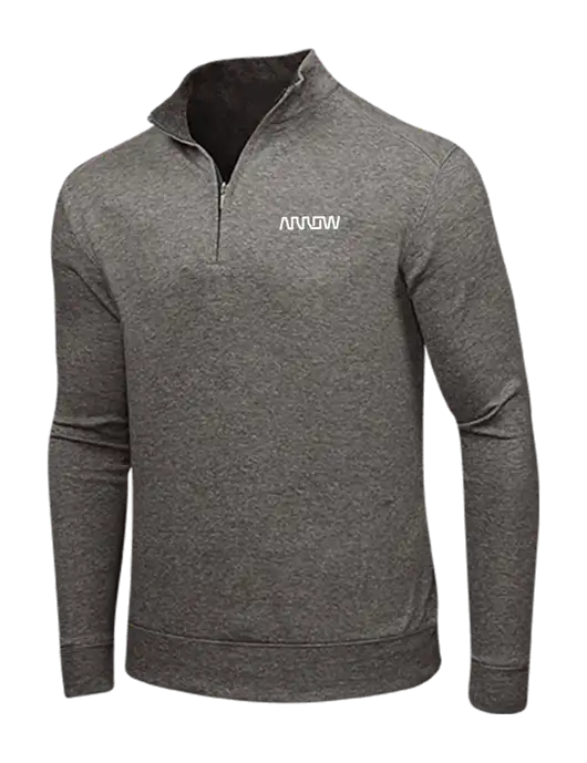 Charcoal Heather/Medium Heather Grey Interlock 1/4 Zip w/Arrow Electronics Logo