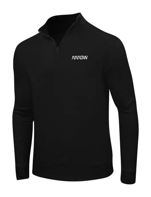 Deep Black/Charcoal Heather Interlock 1/4 Zip w/Arrow Electronics Logo