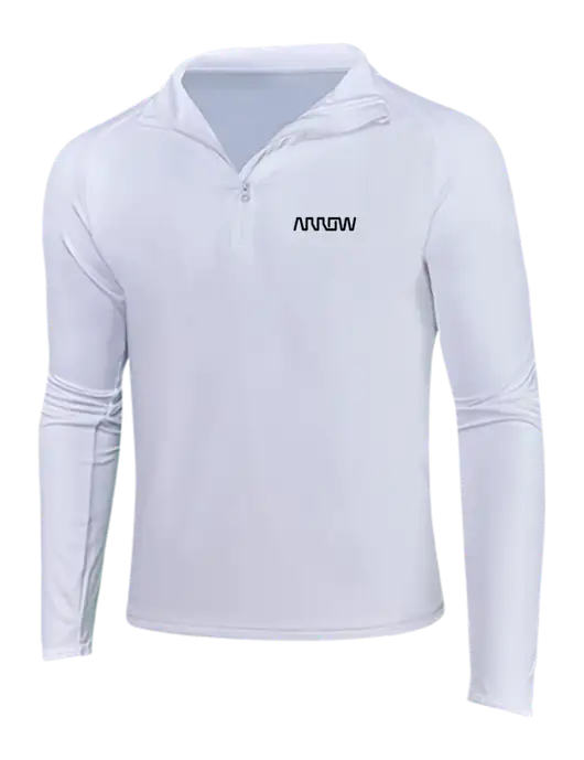 White Sport Wick Stretch 1/4 Zip Pullover w/Arrow Electronics Logo