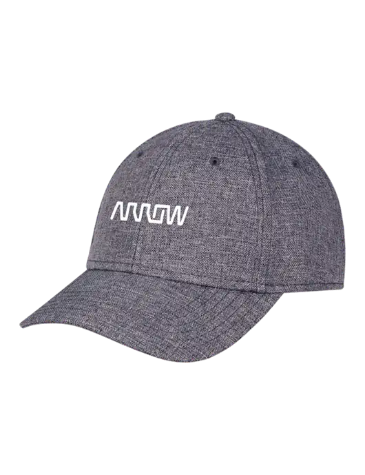 Heather Charcoal Structured Linen Look Cap Hook & Loop w/Arrow Electronics Logo