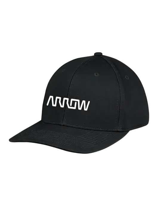 Premium Modern Structured Twill Black Snapback Cap w/Arrow Electronics Logo