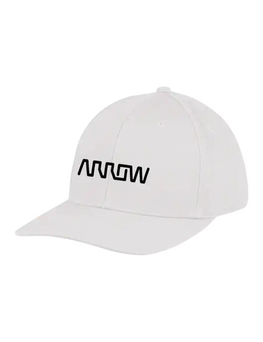 Premium Modern Structured Twill White Snapback Cap w/Arrow Electronics Logo