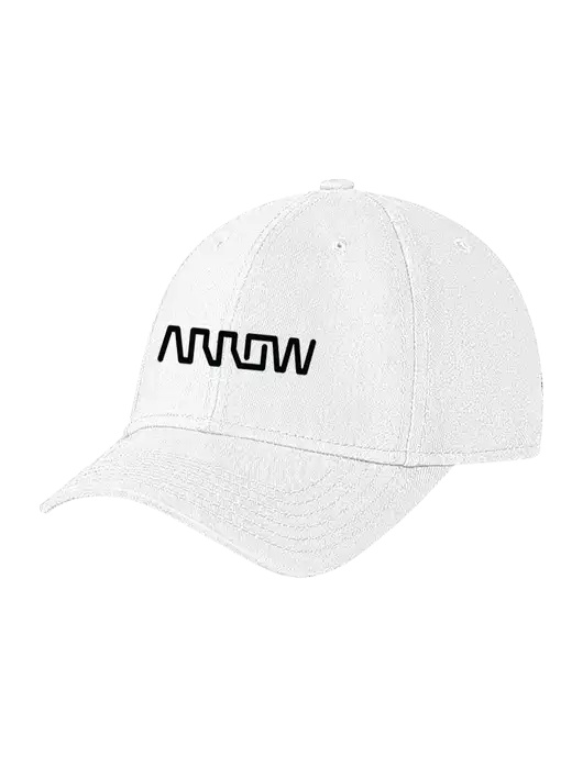 White Structured Soft Snap Closure Hook & Loop Cap w/Arrow Electronics Logo