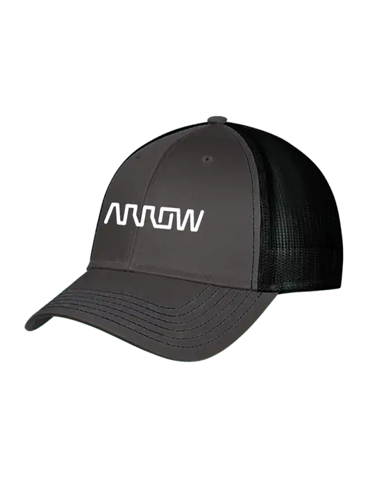 Charcoal & Black Mesh Trucker Cap Snap Back w/Arrow Electronics Logo