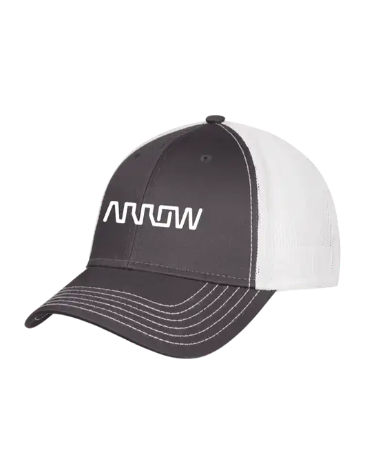 Dark Grey/White Mesh Trucker Cap Snap Back w/Arrow Electronics Logo