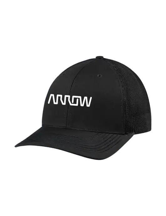 Richardson Adjustable Snapback Original 112 Trucker Cap Black w/Black Mesh w/Arrow Electronics Logo