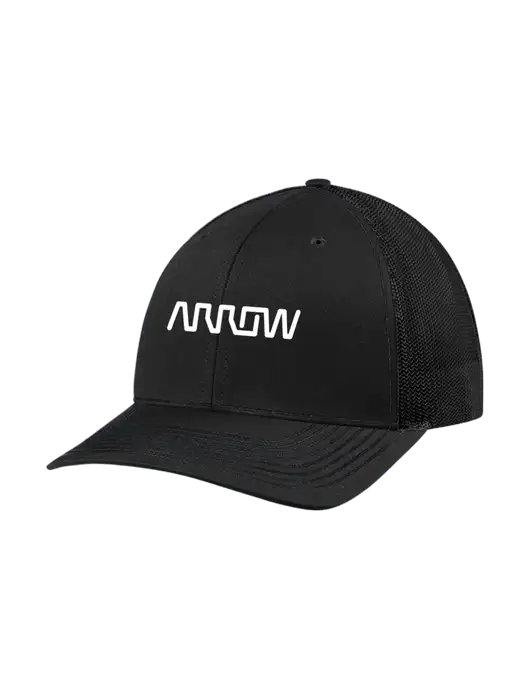 Richardson Adjustable Snapback Original 112 Trucker Cap Black w/Black Mesh w/Arrow Electronics Logo