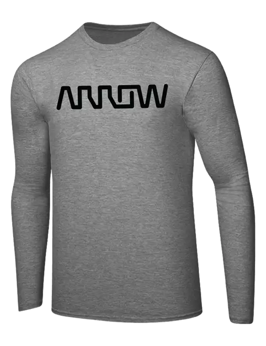 Ring Spun Light Heather Grey 4.5 oz Long Sleeve T-Shirt w/Arrow Electronics Logo