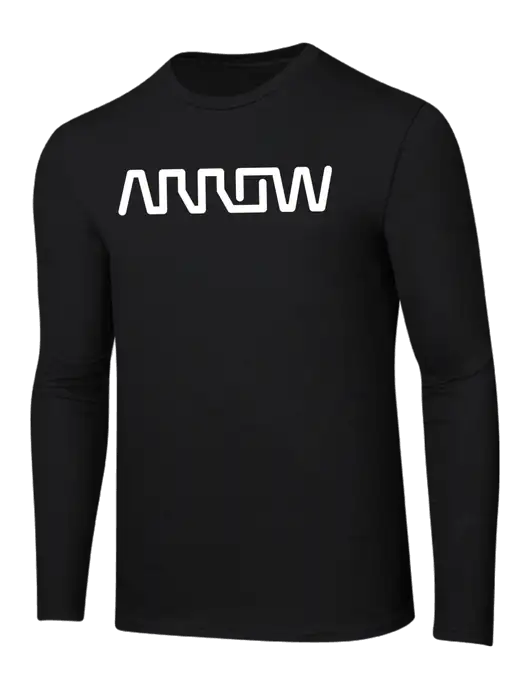 Ring Spun Jet Black 4.5 oz Long Sleeve T-Shirt w/Arrow Electronics Logo