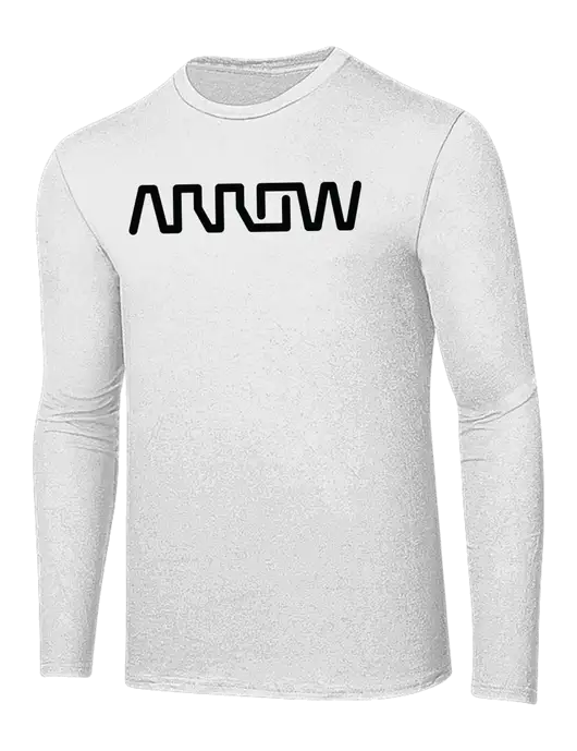 Ring Spun White 4.5 oz Long Sleeve T-Shirt w/Arrow Electronics Logo