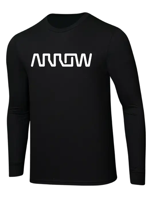 Simply Soft Long Sleeve Black 4.5 oz, Poly/Combed Ring Spun Cotton T-Shirt w/Arrow Electronics Logo