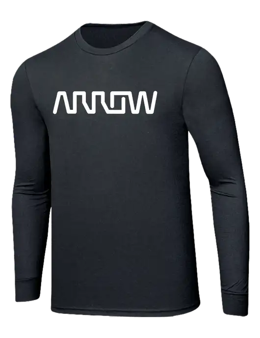 Simply Soft Long Sleeve Black Frost 4.5 oz, Poly/Combed Ring Spun Cotton T-Shirt w/Arrow Electronics Logo