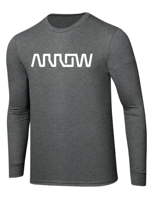 Simply Soft Long Sleeve Medium Grey Frost 4.5 oz, Poly/Combed Ring Spun Cotton T-Shirt w/Arrow Electronics Logo