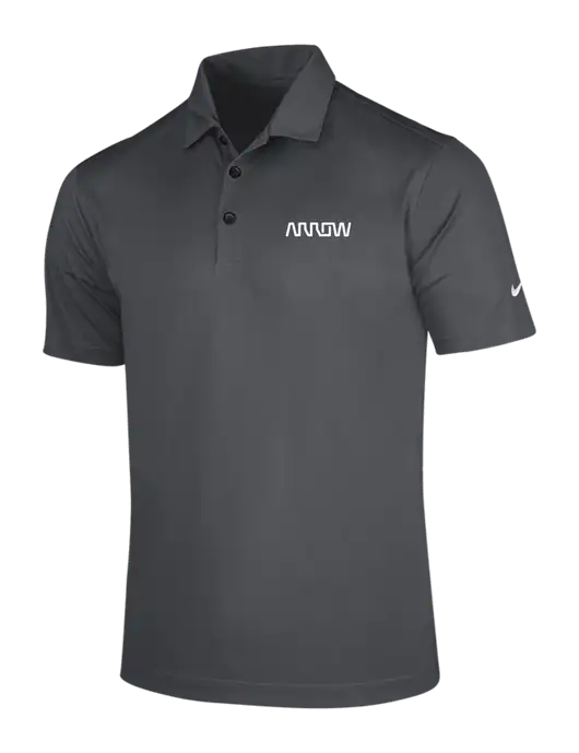 NIKE Dark Grey Dri-Fit Vertical Mesh Polo w/Arrow Electronics Logo