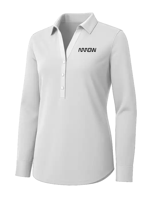Womens White City Stretch Shirt w/Arrow Electronics Logo