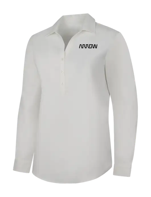 Womens White City Stretch Shirt w/Arrow Electronics Logo