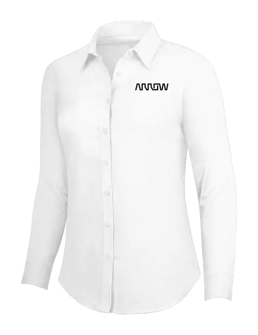 White Womens SuperPro Oxford Shirt w/Arrow Electronics Logo