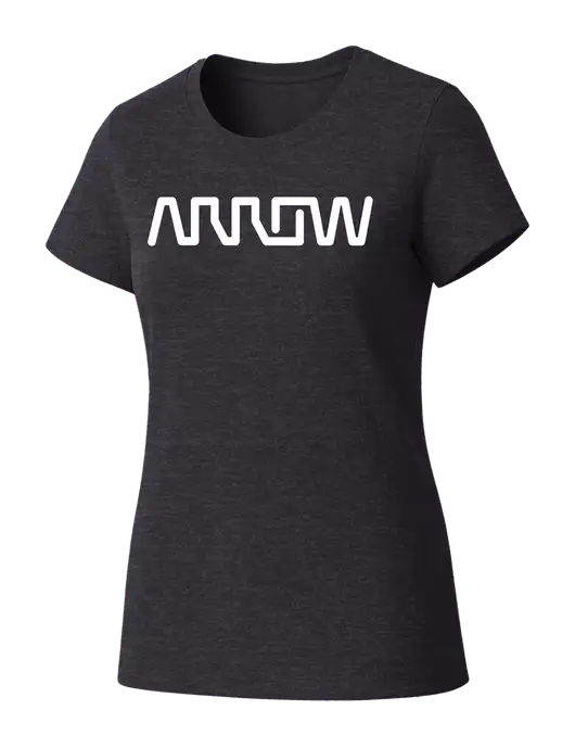 Womens Seriously Soft Heathered Charcoal T-Shirt w/Arrow Electronics Logo