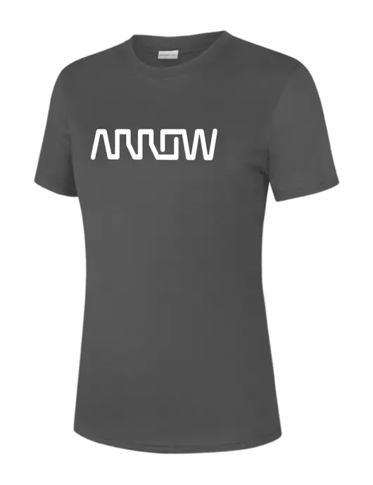  Womens Dark Grey PosiCharge Competitor Tee w/Arrow Electronics Logo
