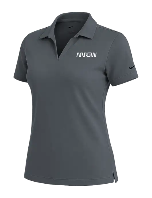 NIKE Dark Grey Womens Dri-Fit Micro Pique Polo w/Arrow Electronics Logo