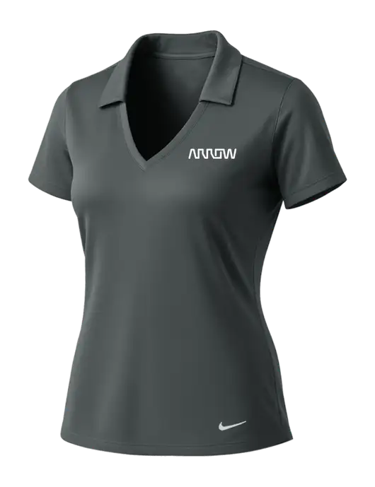 NIKE Dark Grey Womens Dri-Fit Vertical Mesh Polo w/Arrow Electronics Logo