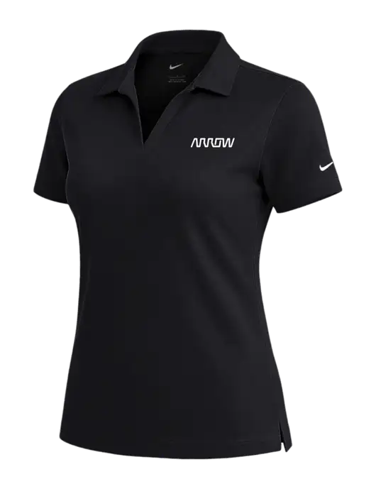 NIKE Black Womens Dri-Fit Micro Pique Polo w/Arrow Electronics Logo