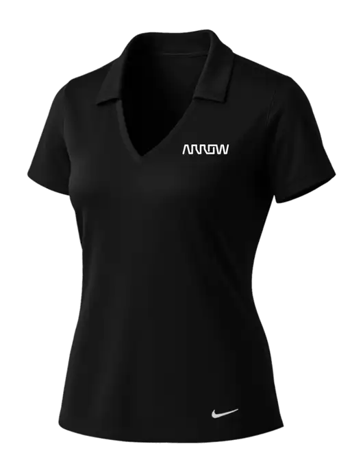 NIKE Black Womens Dri-Fit Vertical Mesh Polo w/Arrow Electronics Logo