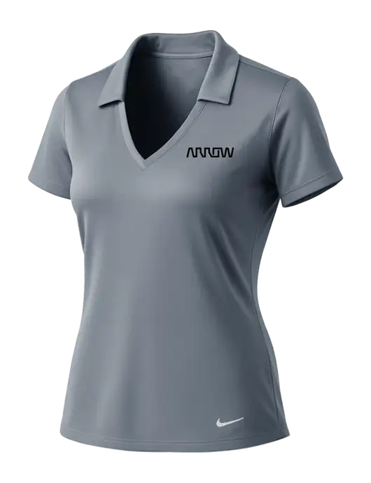 NIKE Medium Grey Womens Dri-Fit Vertical Mesh Polo w/Arrow Electronics Logo