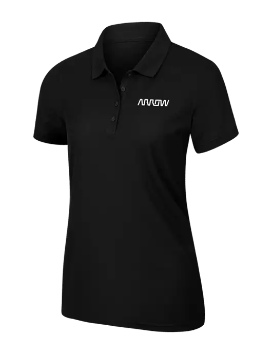 Womens Black Core Classic Pique Polo w/Arrow Electronics Logo