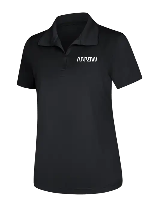 Womens Black Micropique Sport-Wick Polo w/Arrow Electronics Logo