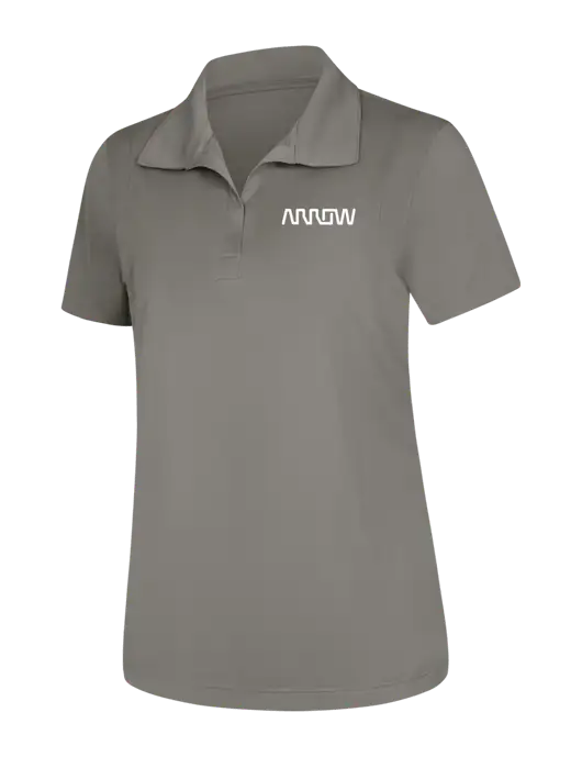 Womens Medium Grey Micropique Sport-Wick Polo w/Arrow Electronics Logo