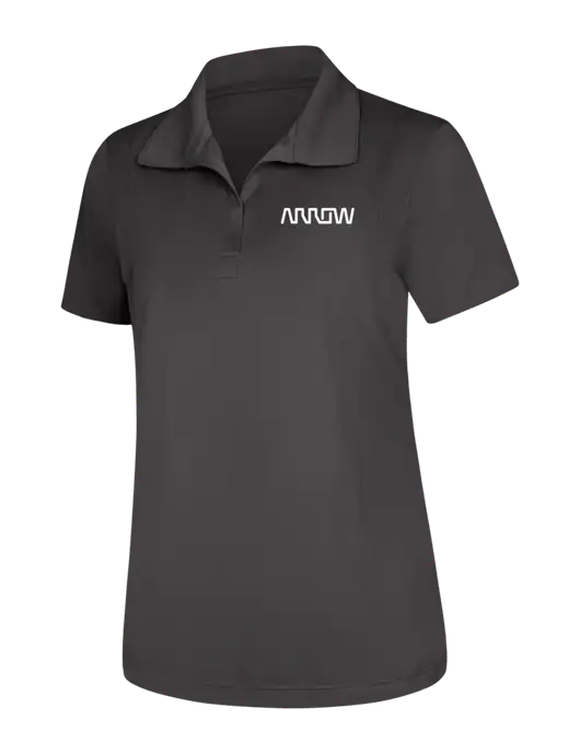 Womens Dark Grey Micropique Sport-Wick Polo w/Arrow Electronics Logo