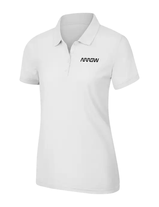 White Womens Core Classic Pique Polo w/Arrow Electronics Logo