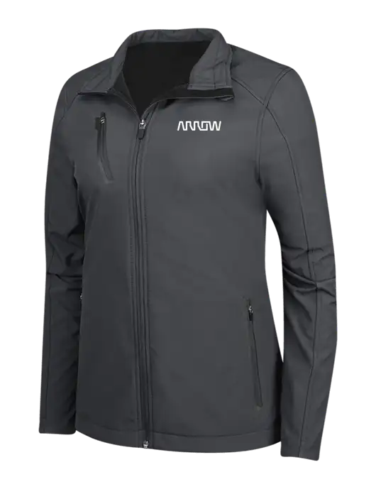 Dark Grey Womens Welded Softshell Jacket w/Arrow Electronics Logo