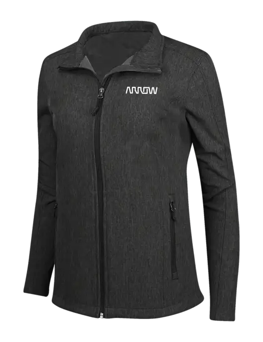 Black Charcoal Heather Womens Core Soft Shell Jacket w/Arrow Electronics Logo