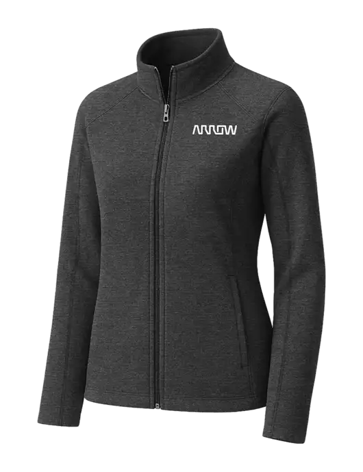 Charcoal Womens Heather Microfleece Full-Zip Jacket w/Arrow Electronics Logo