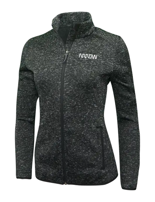 Black Heather Womens Sweater Fleece Jacket w/Arrow Electronics Logo
