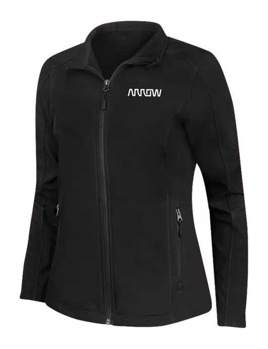 Black Womens Core Soft Shell Jacket w/Arrow Electronics Logo