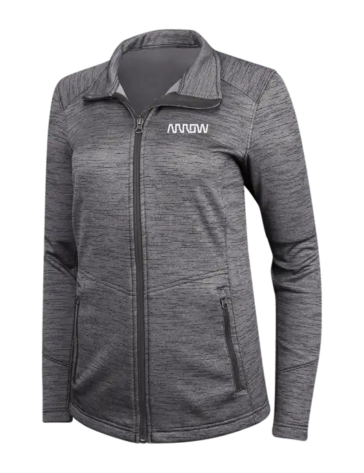 Womens Dark Grey Digi Stripe Fleece Jacket w/Arrow Electronics Logo