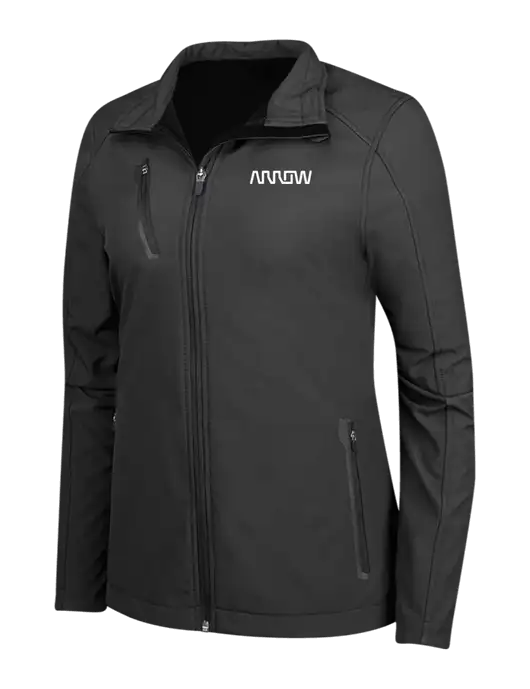 Black Womens Welded Softshell Jacket w/Arrow Electronics Logo